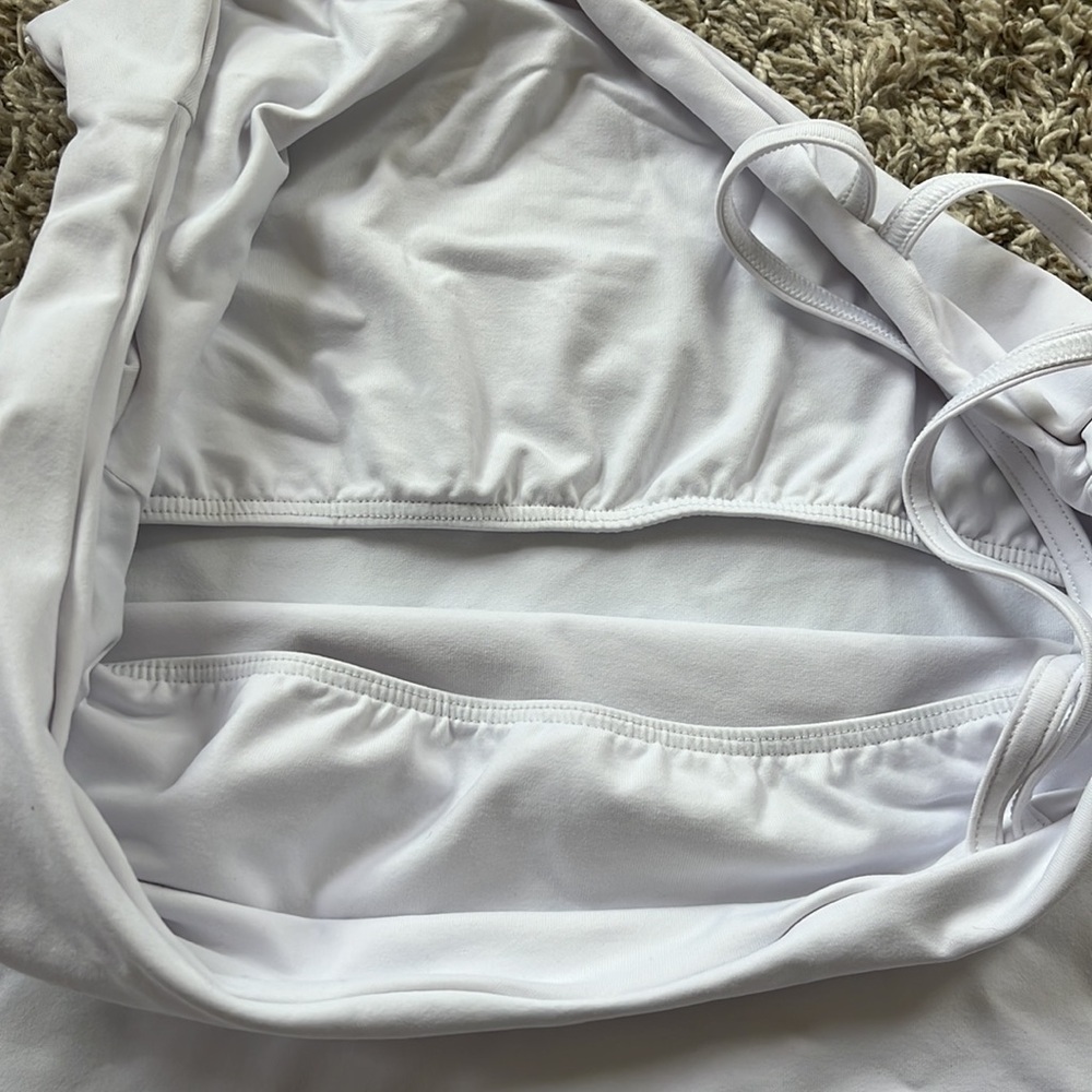 Dona Jo Tank Top Athletic Asymmetrical White size Small/Medium - Picture 7 of 9